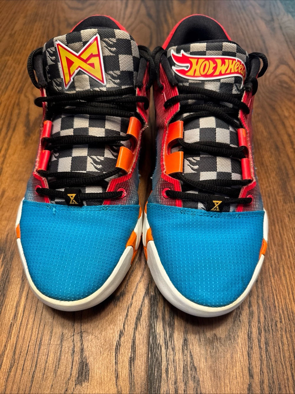 Nike Kids Hot Wheels Checkerboard Blue and Red Racing Sneakers
